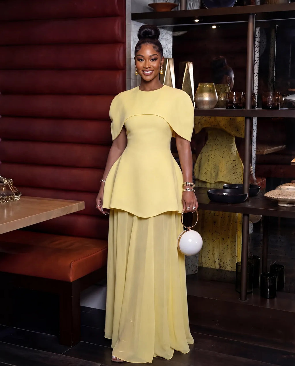 Cape Overlay Chiffon Maxi Dress Set