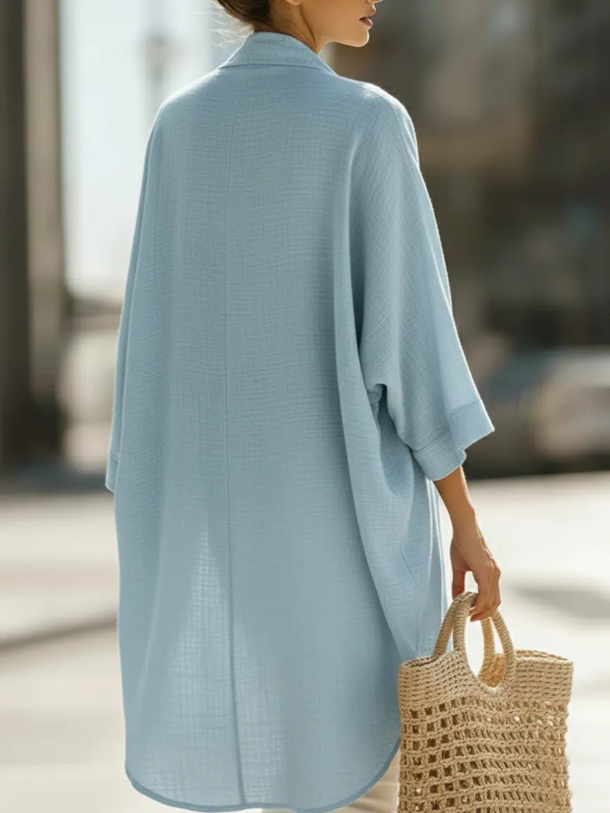 Cozy Minimalist Loose Cardigan And Vest Linen Set