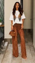 Rhinestone Butterfly Tee & Mesh Pants Two Piece Set