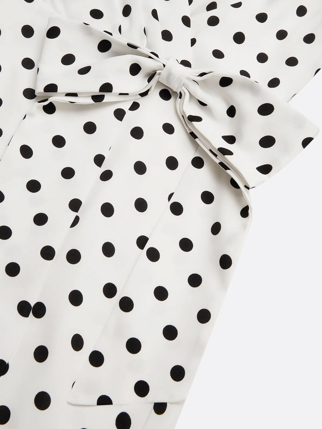 White Polka Dots Bow Classic V Neck Sleeveless Sheath Midi Dress