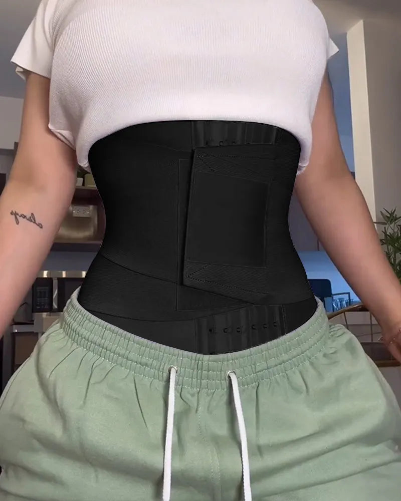 🎉 Women Double Compression Tummy Wrap Sweat Sauna Waist Trainer