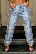 Ladies' Hot Selling Casual Rhinestone Asymmetrical Overlapping