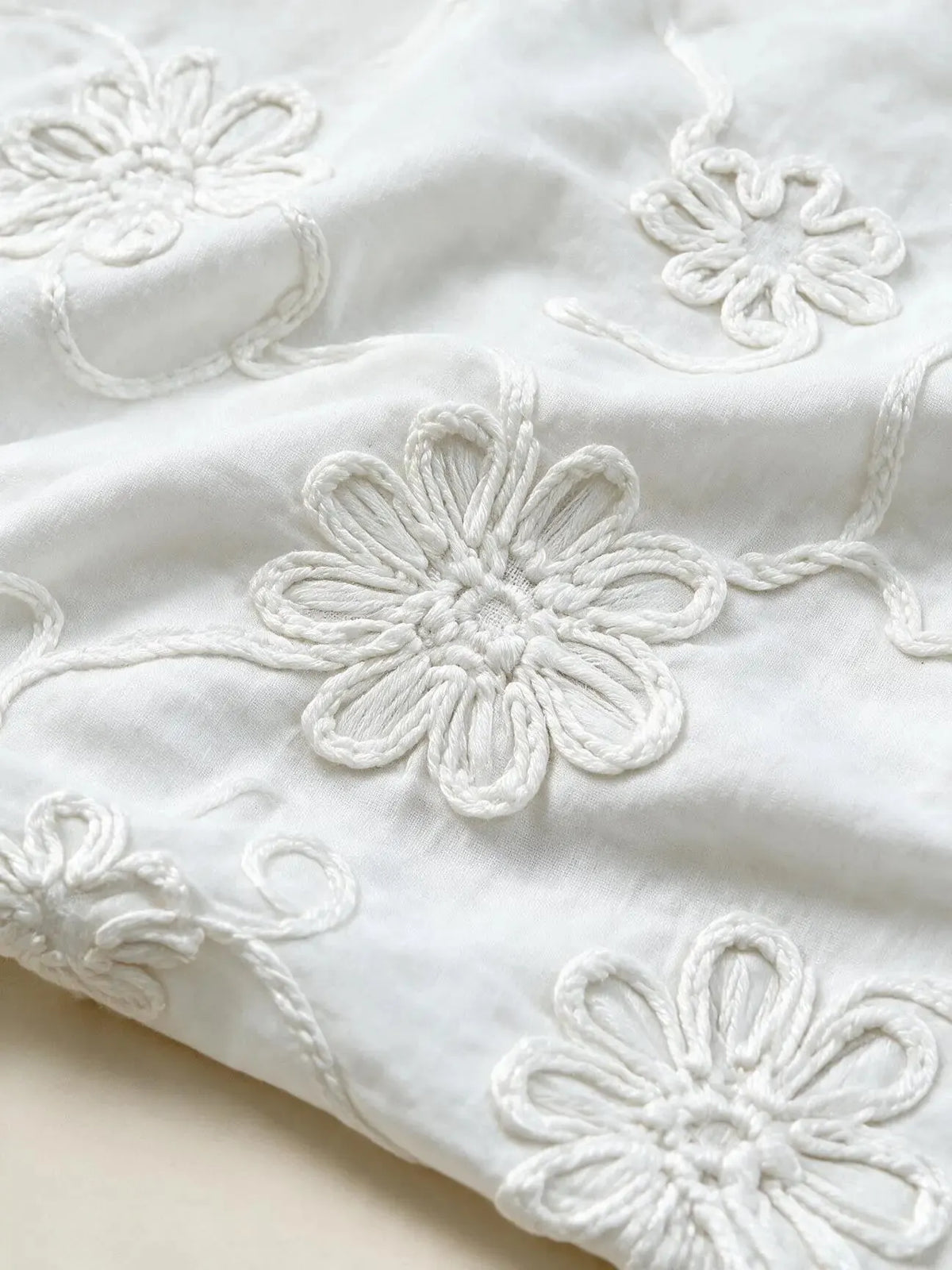 Women's Cotton long-sleeved Embroidered Ruffled Blouse/Shirt
