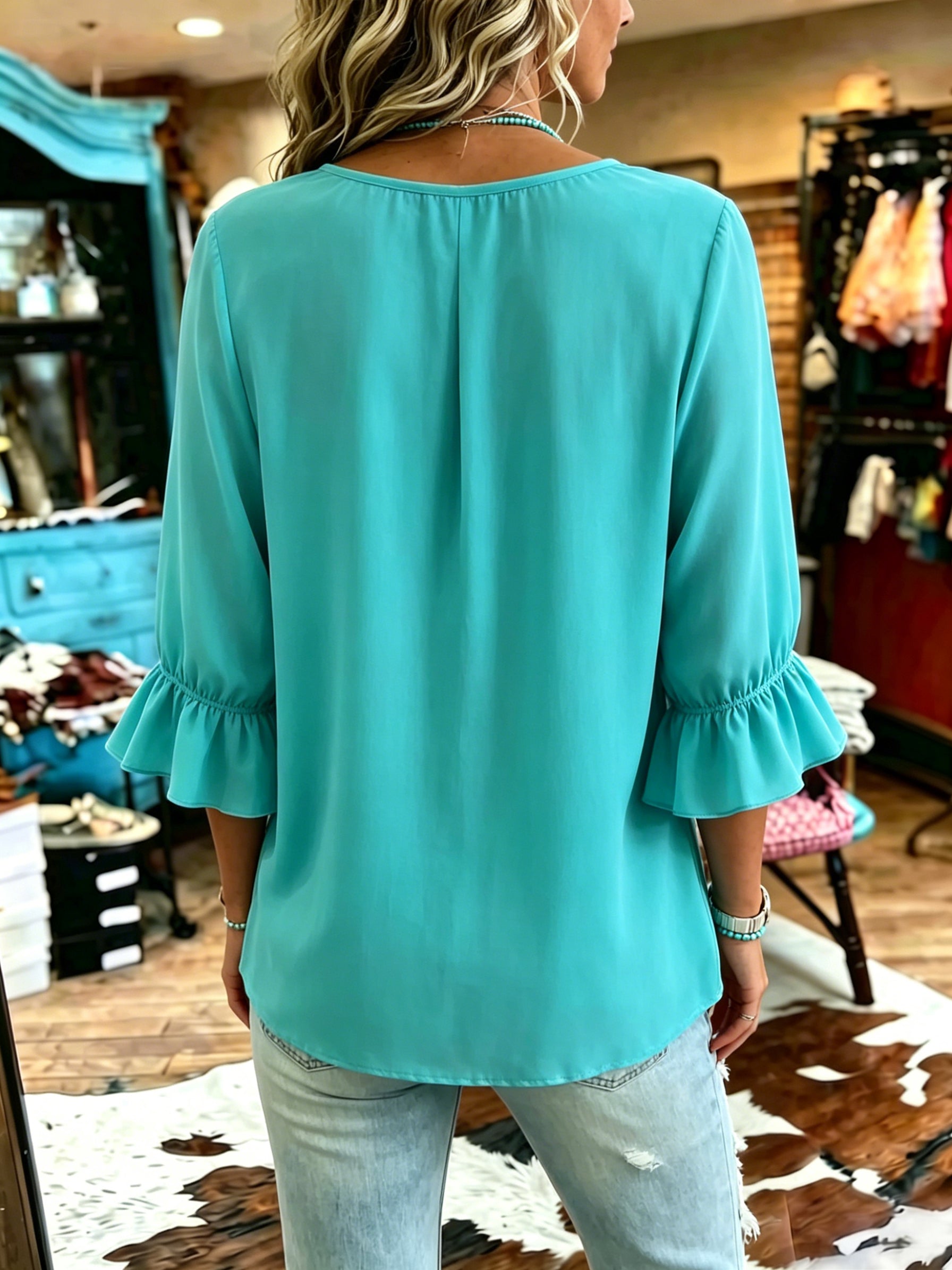Women's Vintage Patchwork Chiffon Casual Shirt