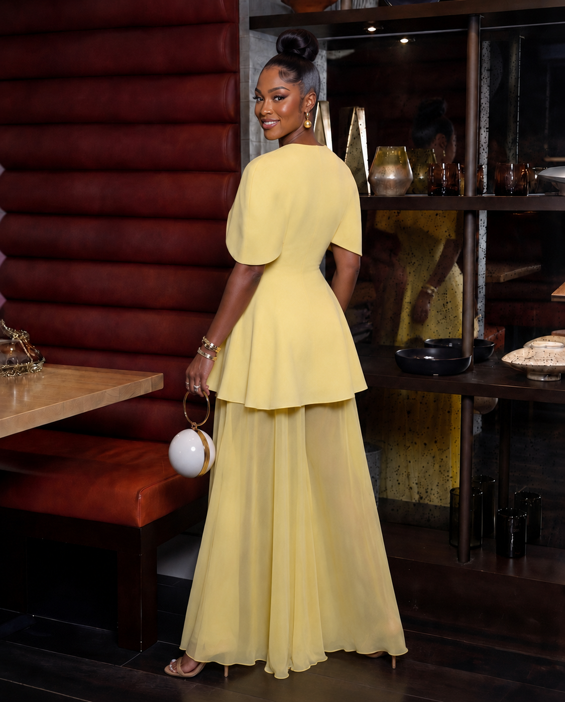 Cape Overlay Chiffon Maxi Dress Set