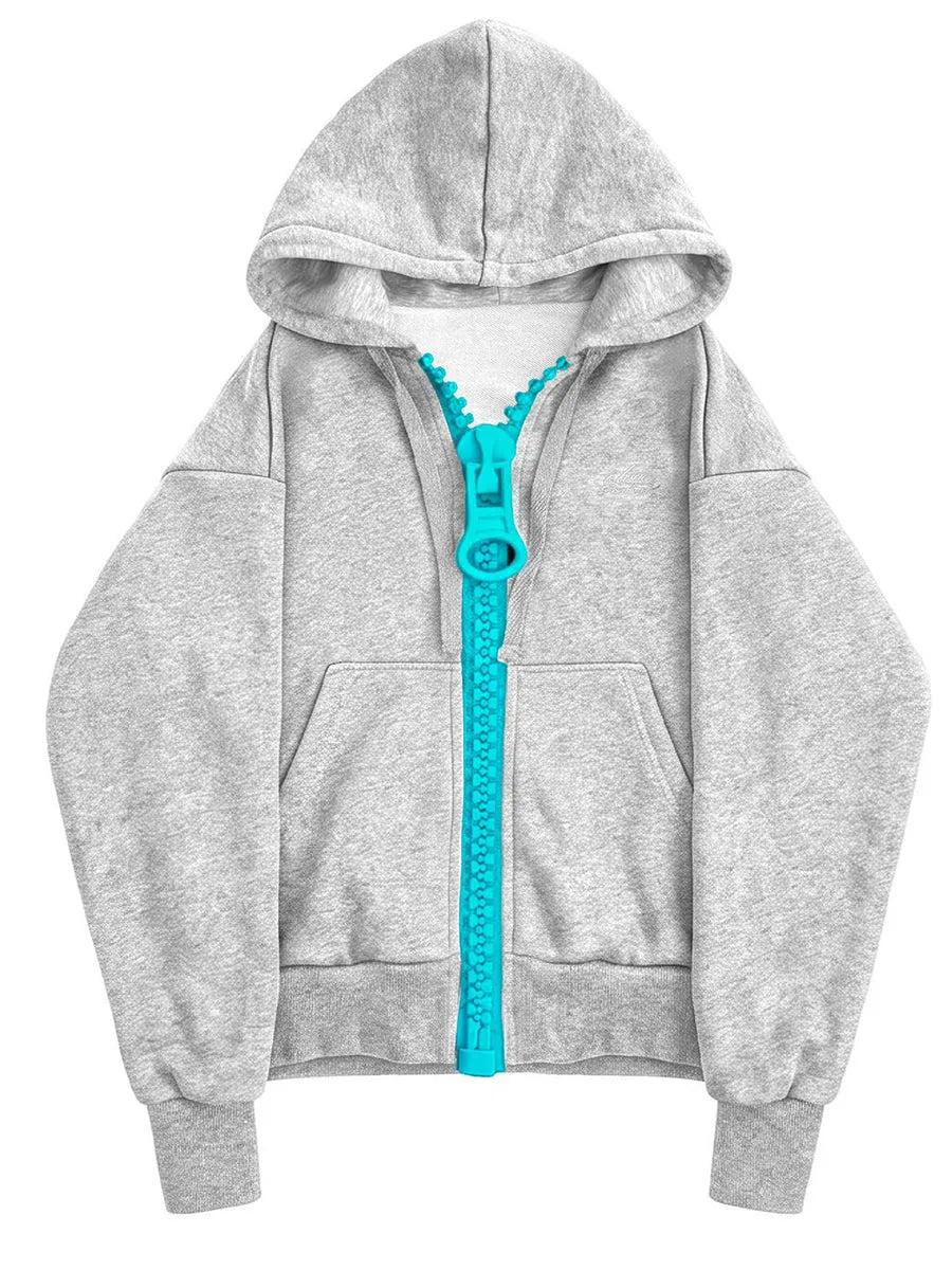 Chic Oversized Zipper Hoodie