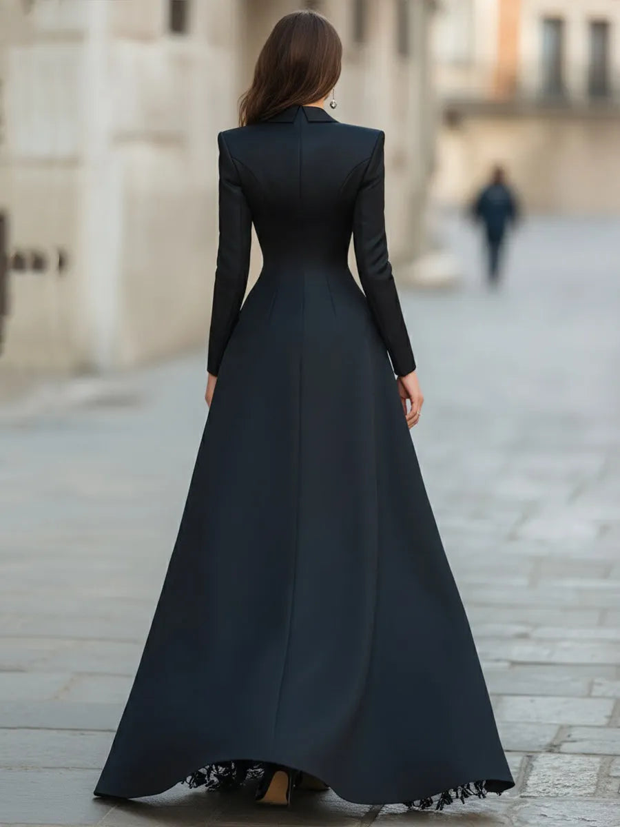 Blazer Lace Slit Wedding Gown Dress