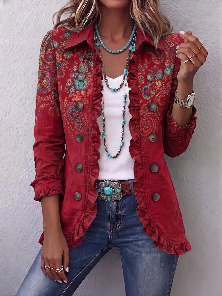 Bohemian Paisley Ruffle Jacket