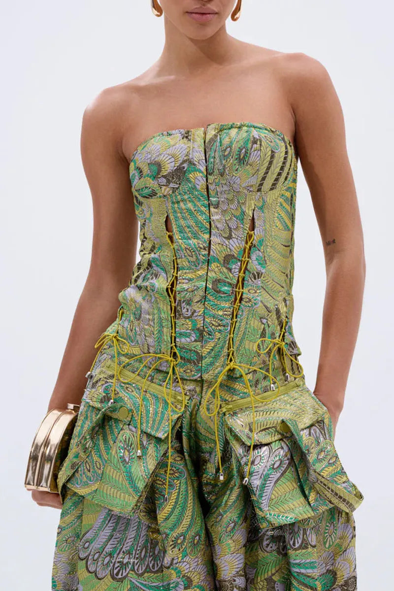 Ladies' Hot Selling Casual Spring And Summer Washed Peacock Print Wide Leg Jeans And Tops
