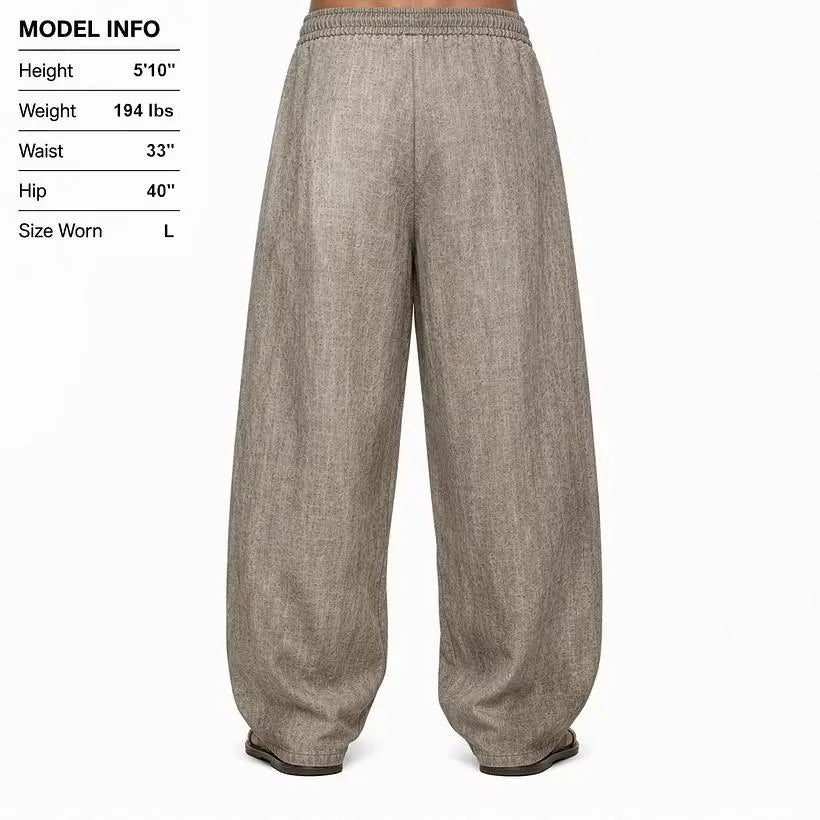 Men Viking Rune Linen Harem Pants