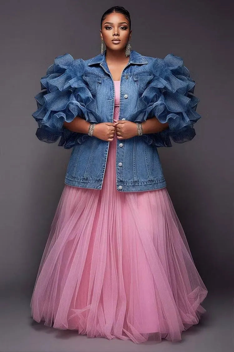 nim Jacket With Voluminous Tulle Ruffle Sleeves