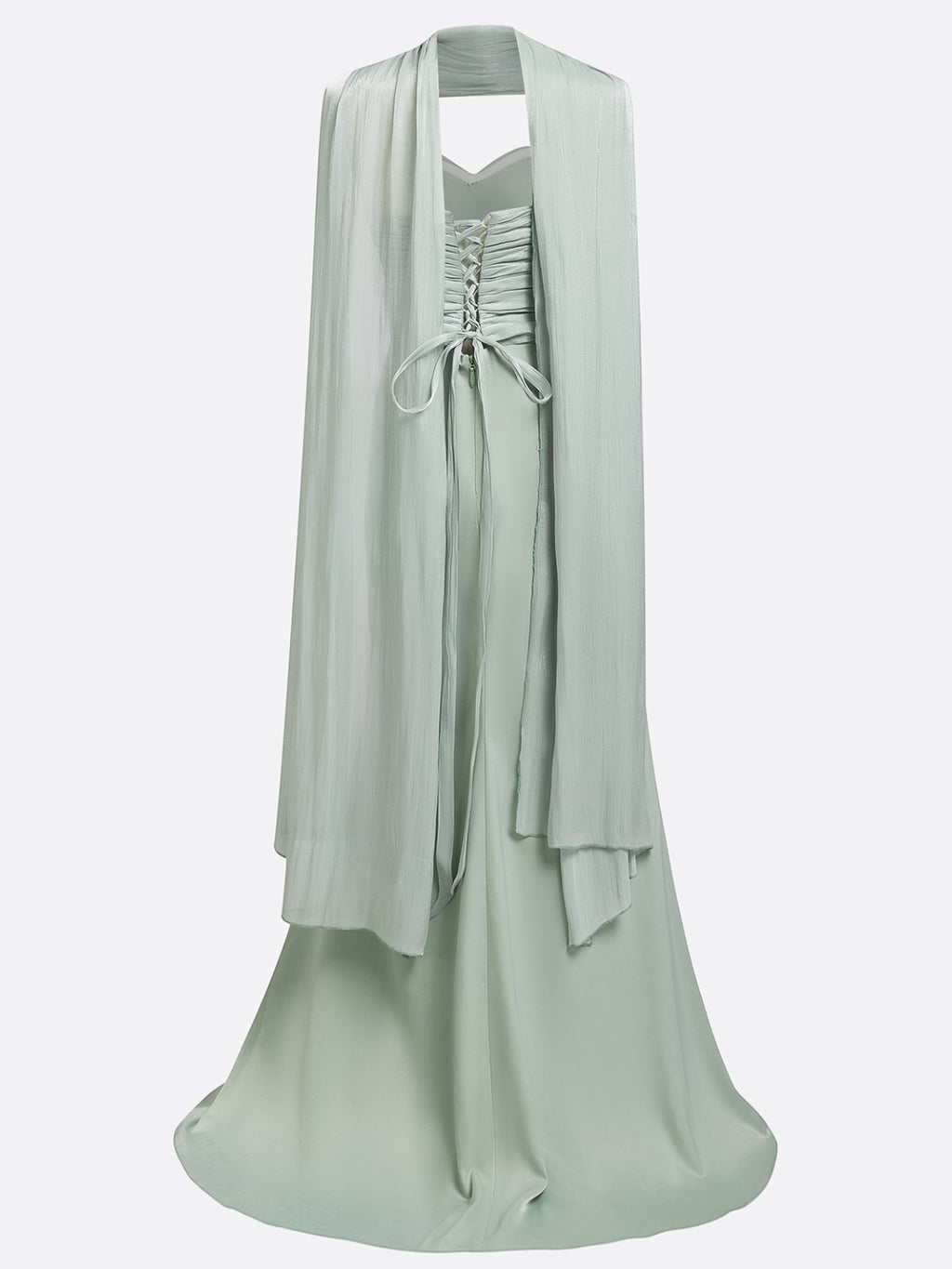 Green 3D Floral Tulle Strapless Sleeveless A-Line Floor-length Gown Dress
