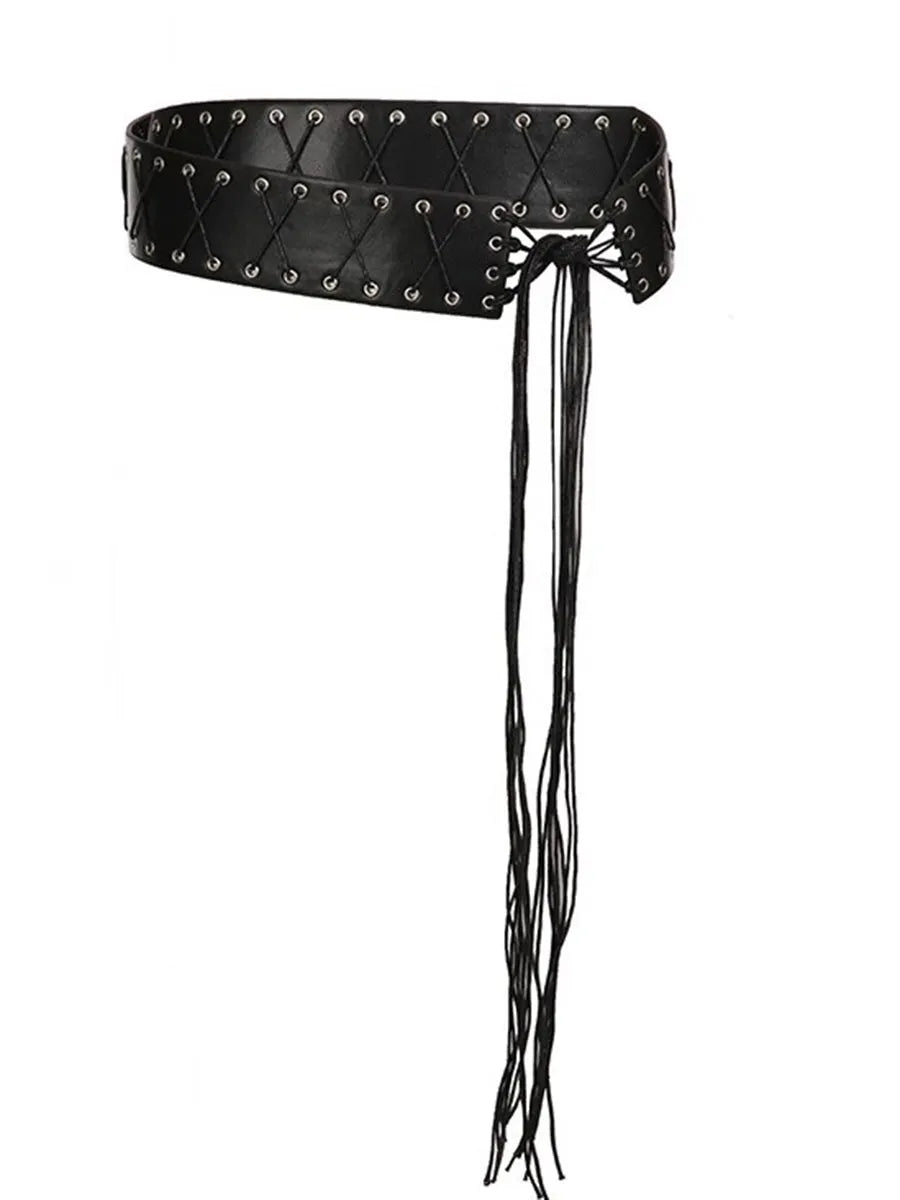American Style Eyelet Strap PU Belt