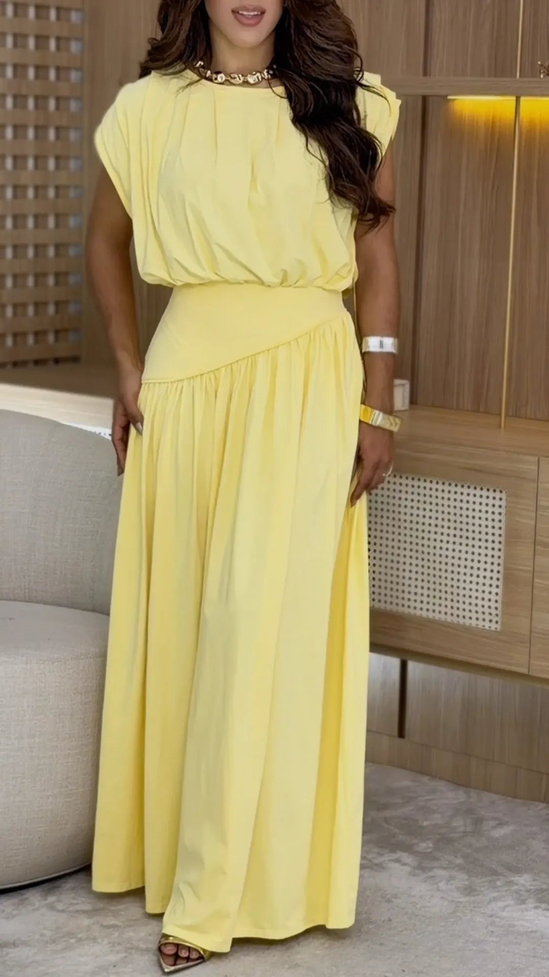 Cap Sleeve Waistband Set