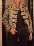 Leopard Print Toggle Fuzzy Jacket