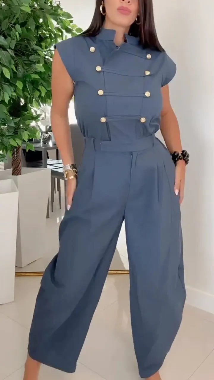 Sleeveless Belted Jumpsuit
