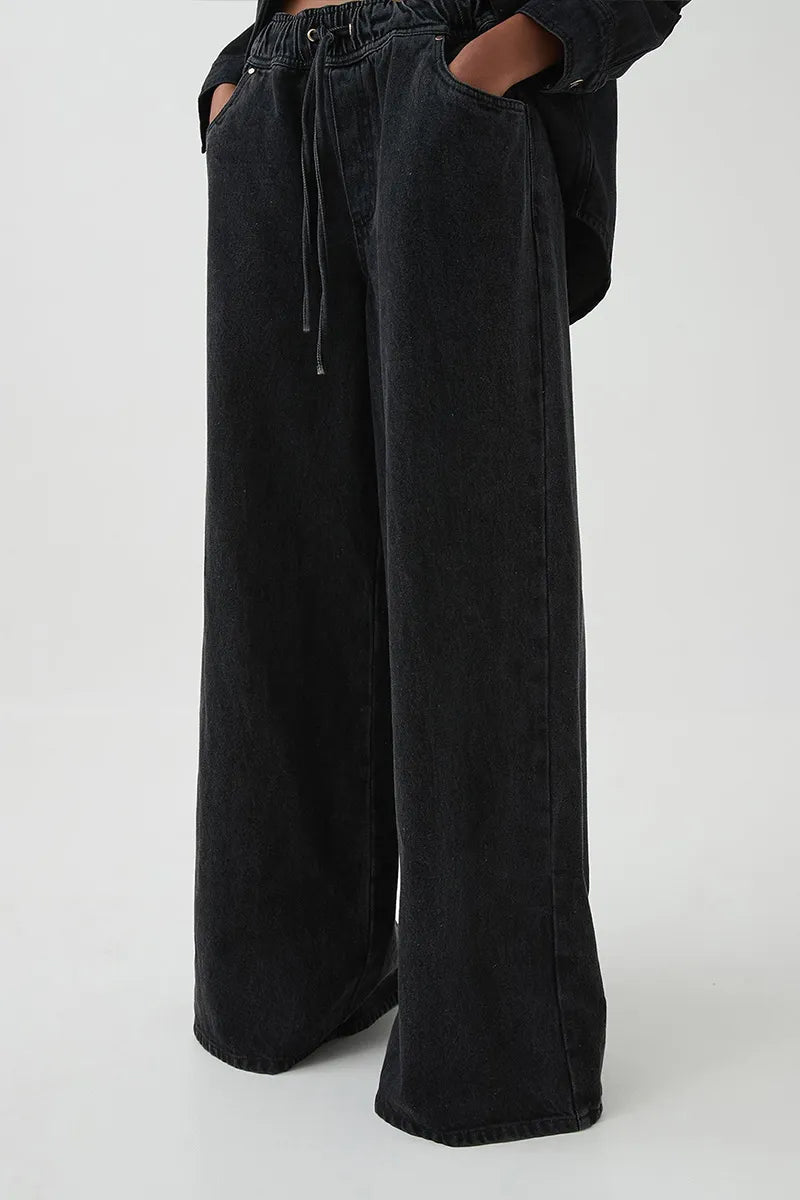 Women's Vintage Low Rise Drawstring Jeans