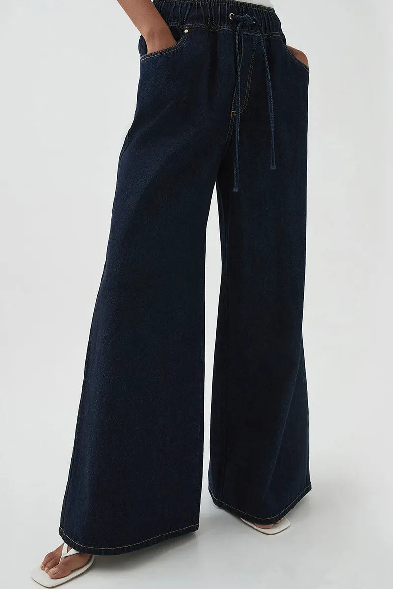 Women's Vintage Low Rise Drawstring Jeans