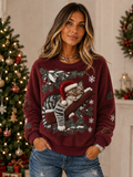 Fuzzy Cat Santa Hat Christmas Sweatshirt