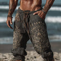 Men Vintage Norse Symbol Harem Pants