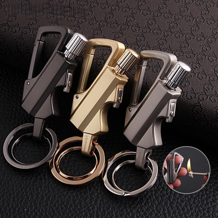 3-in-1 Permanent Match & Carabiner Keychain