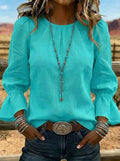 Women's Retro Puff Sleeve Casual Shirt