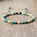 Unisex Natural Turquoise Beaded N Ethnic Bracelet