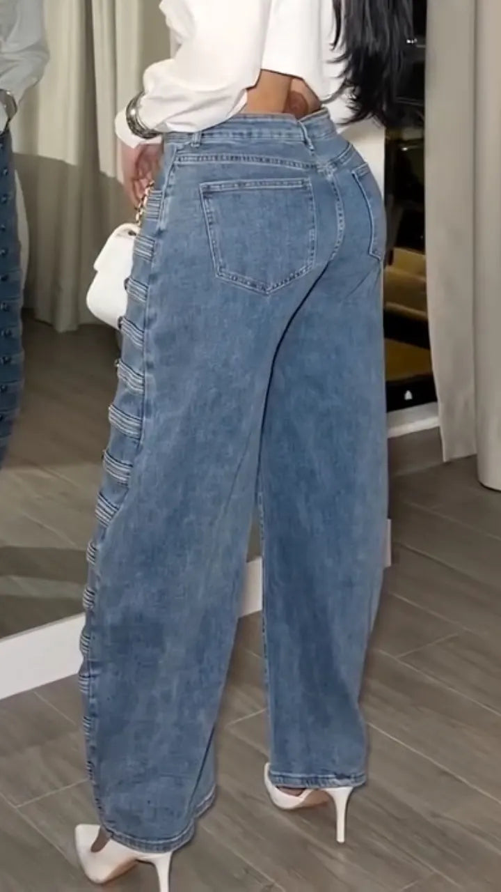 Button-Loop Balloon Jeans