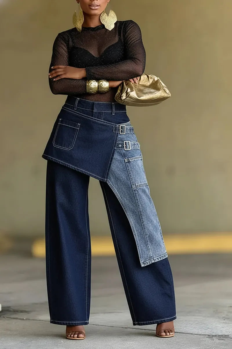 Women's Casual Patchwork Jeans